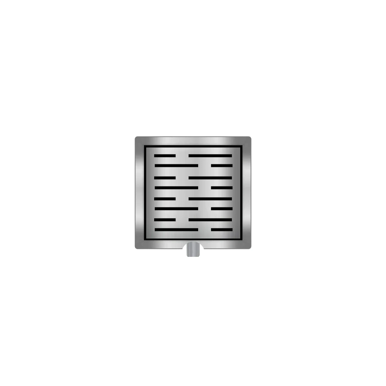 DutchLine -  Douchegoot met flens en rooster - RVS - 200x200mm