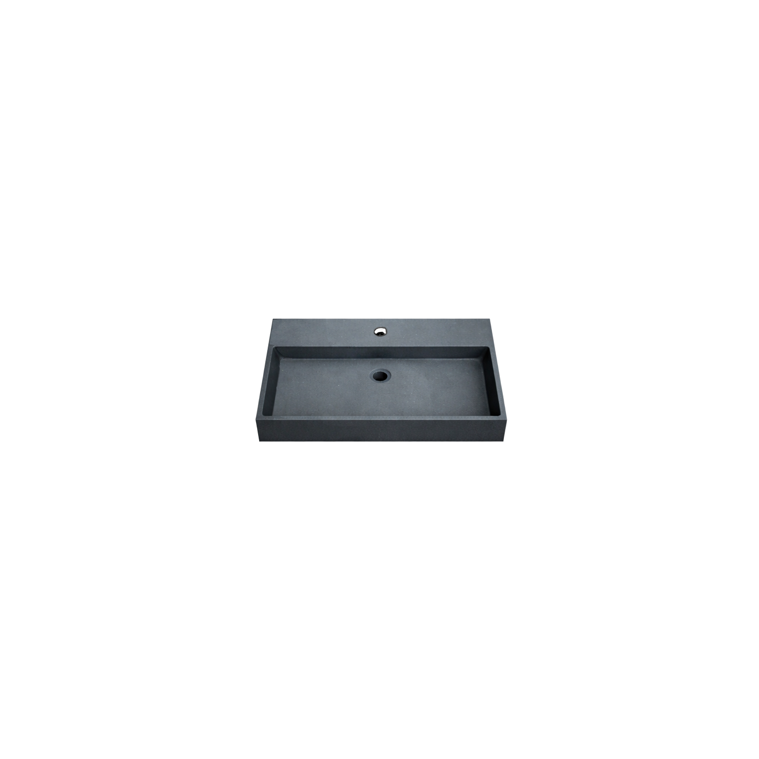 DutchLine - Graniet Wastafel - Mat Zwart - Met Kraangat - 605x465x120