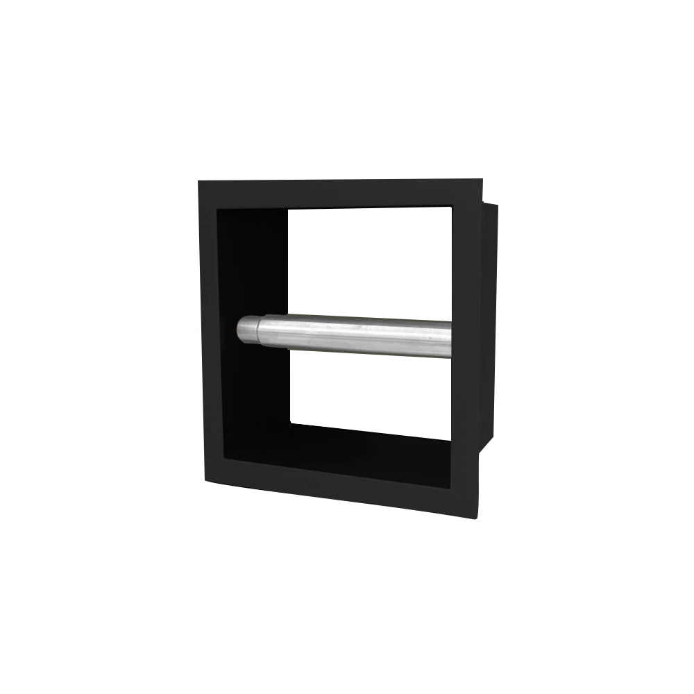 DutchLine - Losse Inbouw Toiletrolhouder - 160x160x122 - Mat zwart