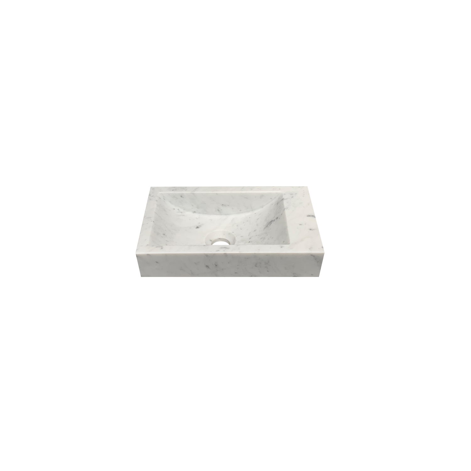 DutchLine - Marmer Fontein Rechts - Bianco Carrara Gezoet - Zonder Kraangat - 360x180x100