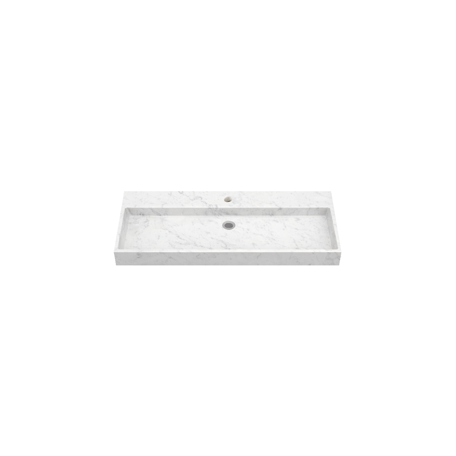 DutchLine - Marmer Wastafel - Bianco Carrara Gezoet - Met Kraangat - 1005x465x120