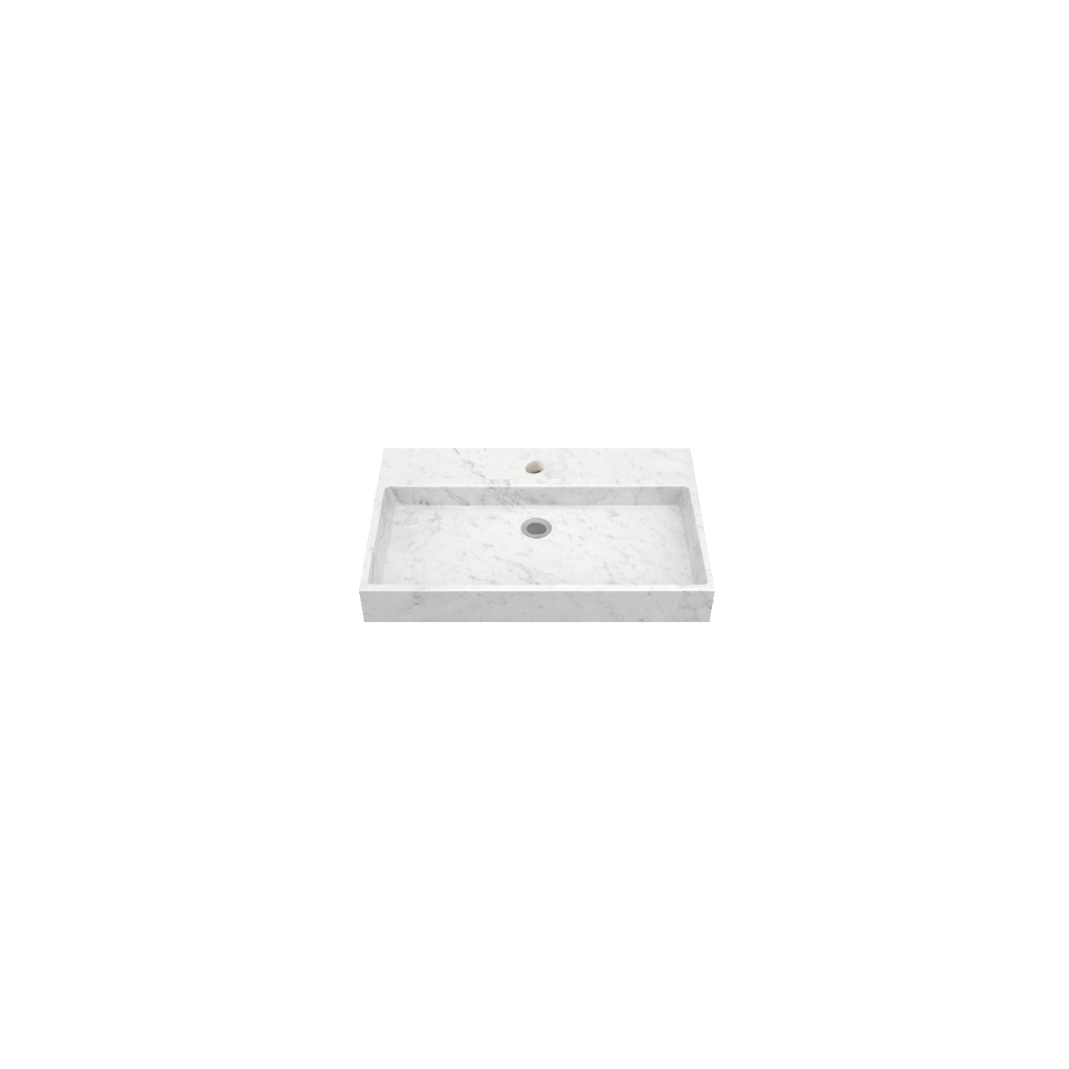 DutchLine - Marmer Wastafel - Bianco Carrara Gezoet - Met Kraangat - 605x465x120