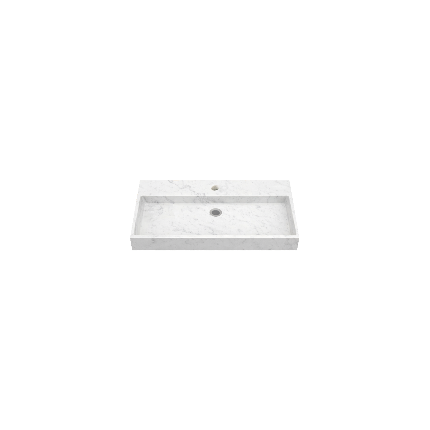 DutchLine - Marmer Wastafel - Bianco Carrara Gezoet - Met Kraangat - 805x465x120
