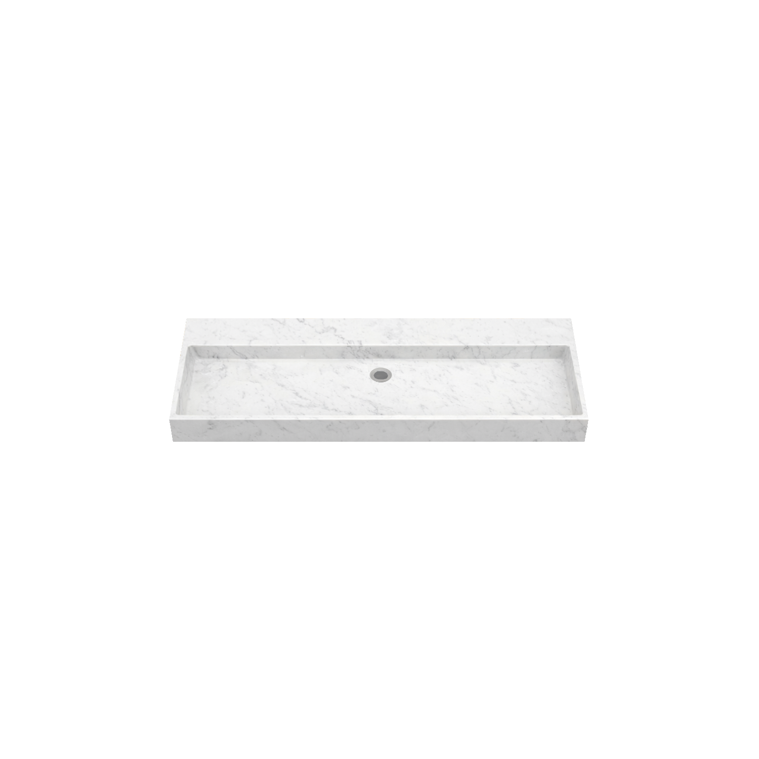 DutchLine - Marmer Wastafel - Bianco Carrara Gezoet - Zonder Kraangat - 1205x465x120