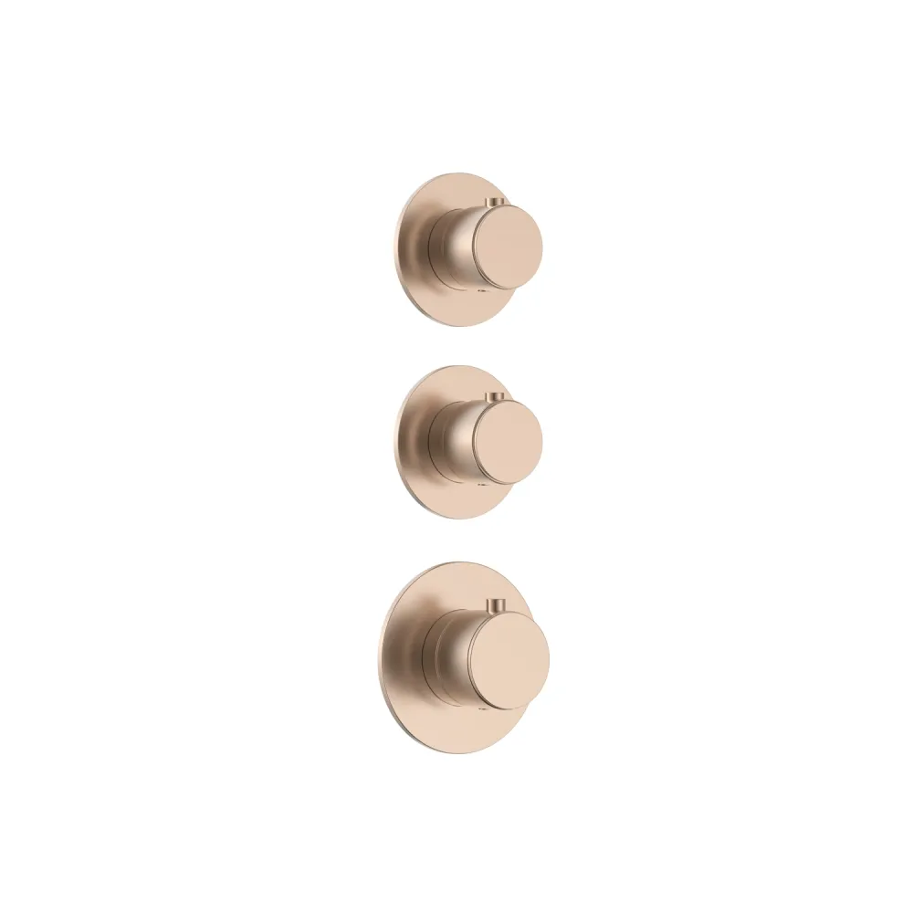 DutchLine - Smooth 3-Weg Thermostische Douchemengkraan - Geborsteld Brons Koper