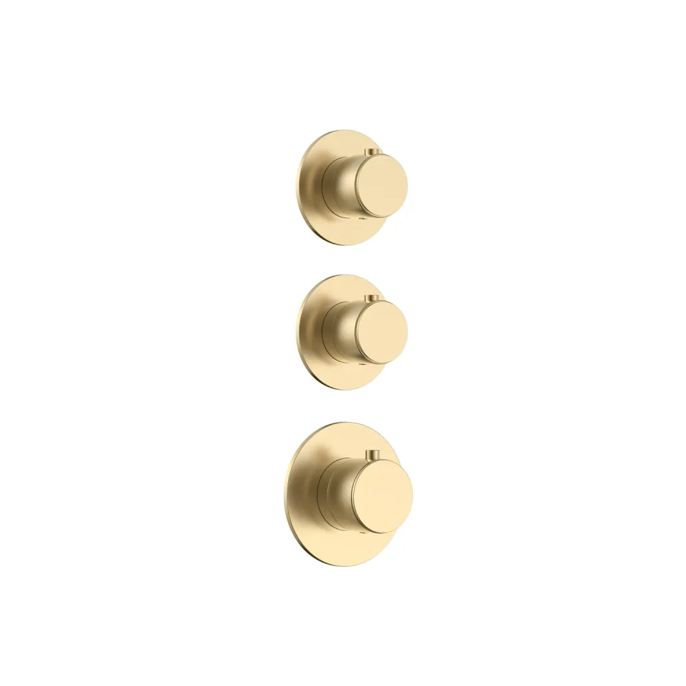 DutchLine - Smooth 3-Weg Thermostische Douchemengkraan - Geborsteld Messing