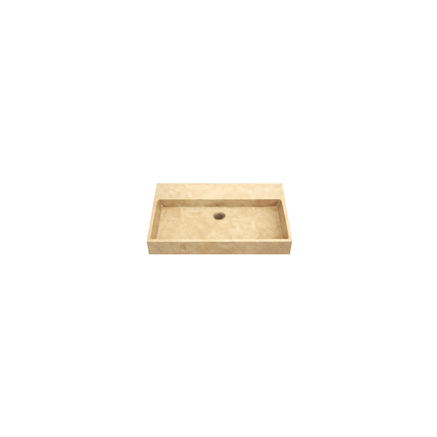 DutchLine - Travertin Wastafel - Gezoet - Zonder Kraangat - 605x465x120