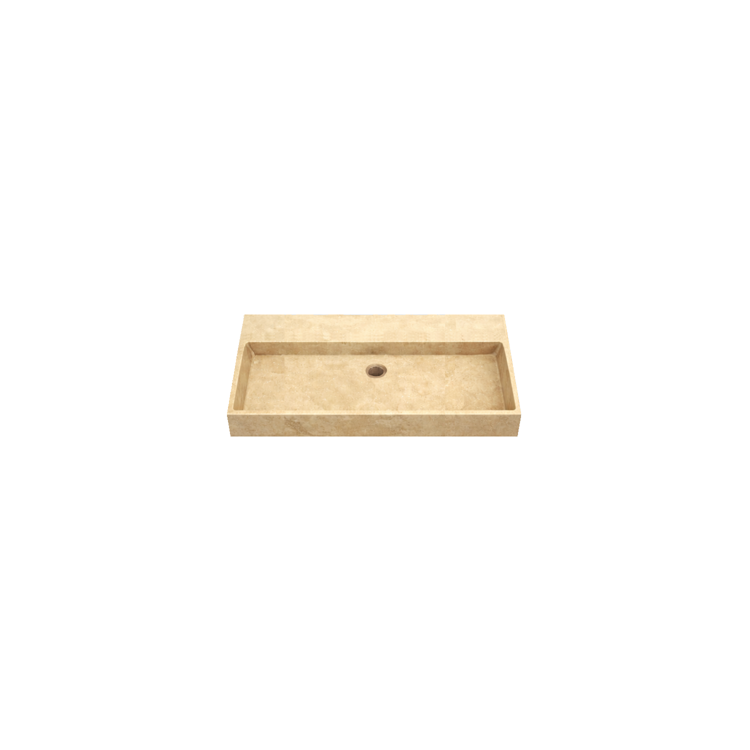 DutchLine - Travertin Wastafel - Gezoet - Zonder Kraangat - 805x465x120