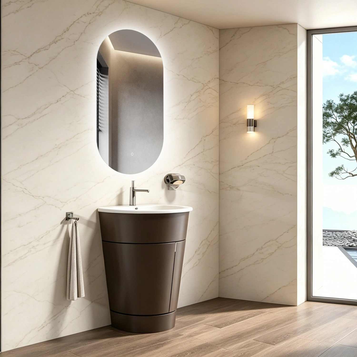 DutchLine - Alura Ovaal Luxe Indirecte Ledspiegel - 450x900mm