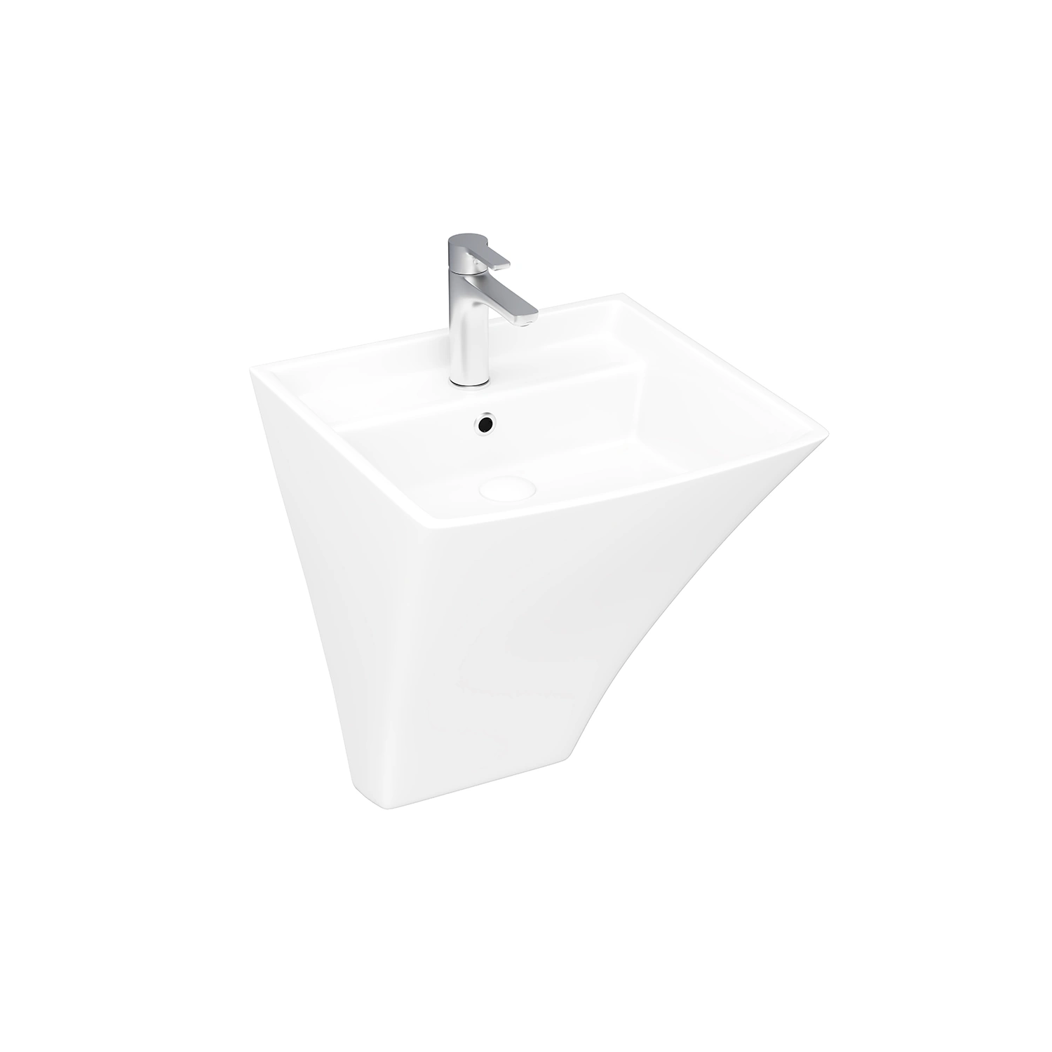 DutchLine - Asma Monoblok Wasbak - Glans Wit - 495x500mm - Glans Wit