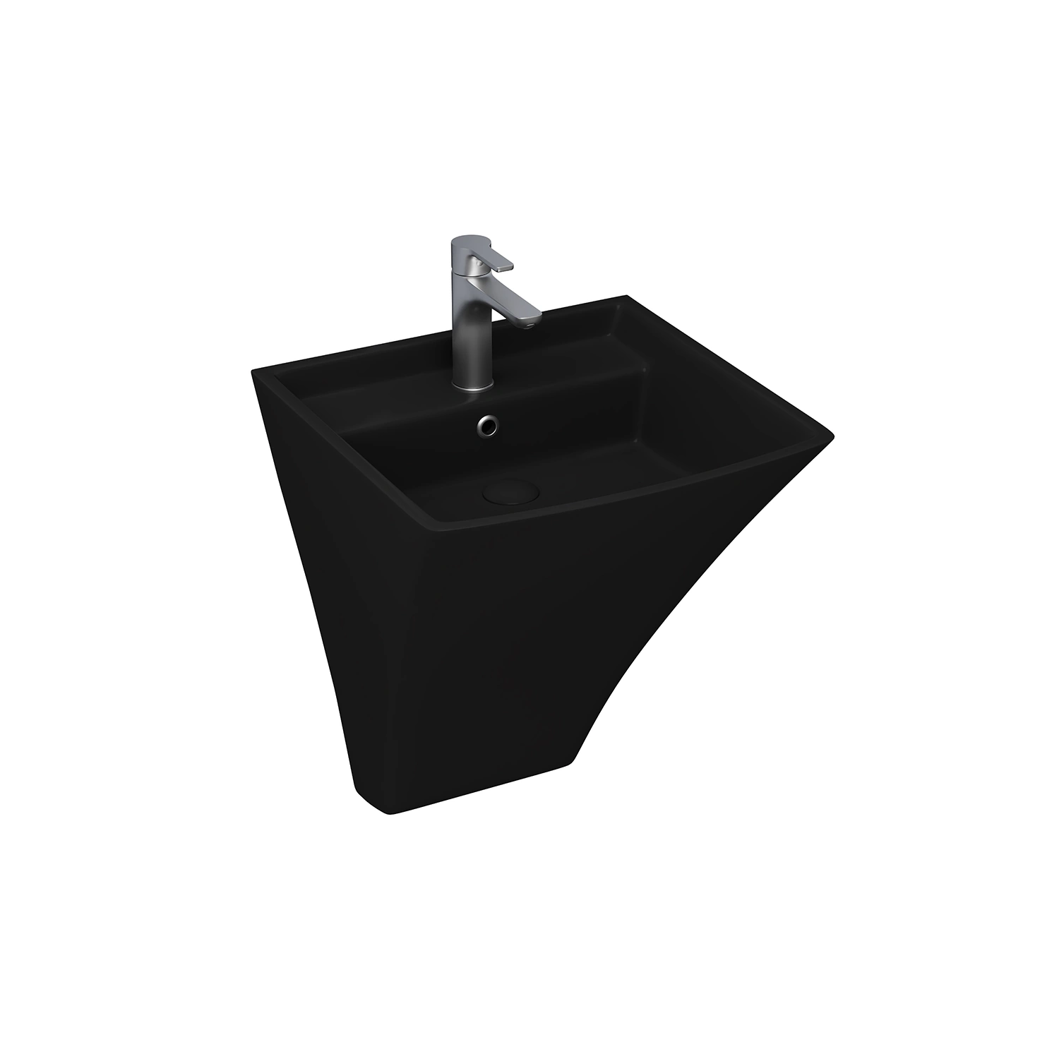 DutchLine - Asma Monoblok Wasbak - Mat Zwart - 495x500mm - Mat Zwart