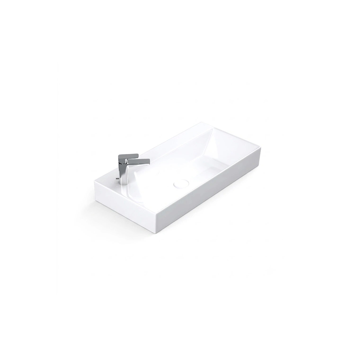 DutchLine - Ensan Keramische Wastafel - Glans Wit - 550x330mm