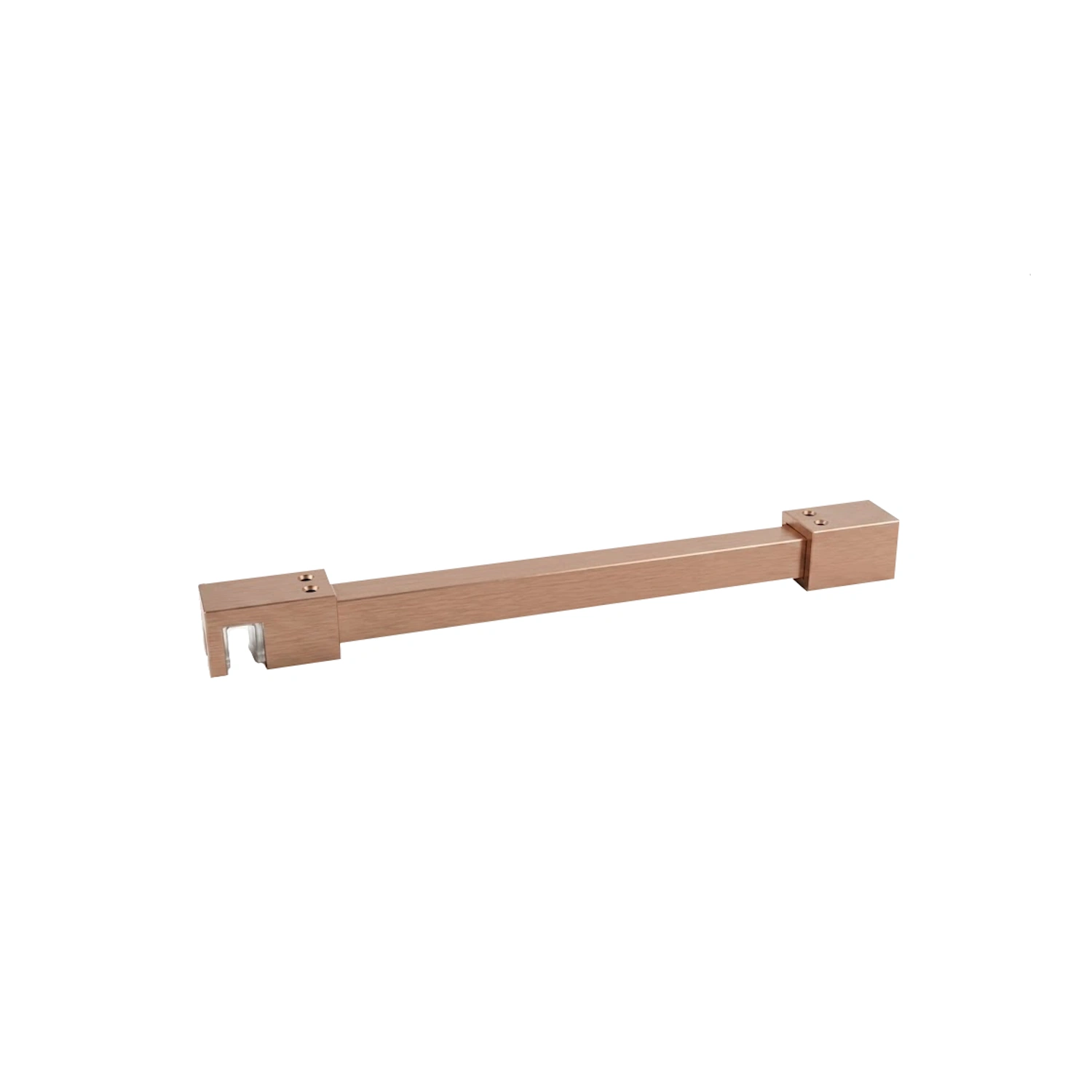 DutchLine - Losse Stabilisatiestang Met Glaskoppeling En Muurbevestiging T.B.V. Smart Glasplaten - Geborsteld Brons Koper - 15x15x1200
