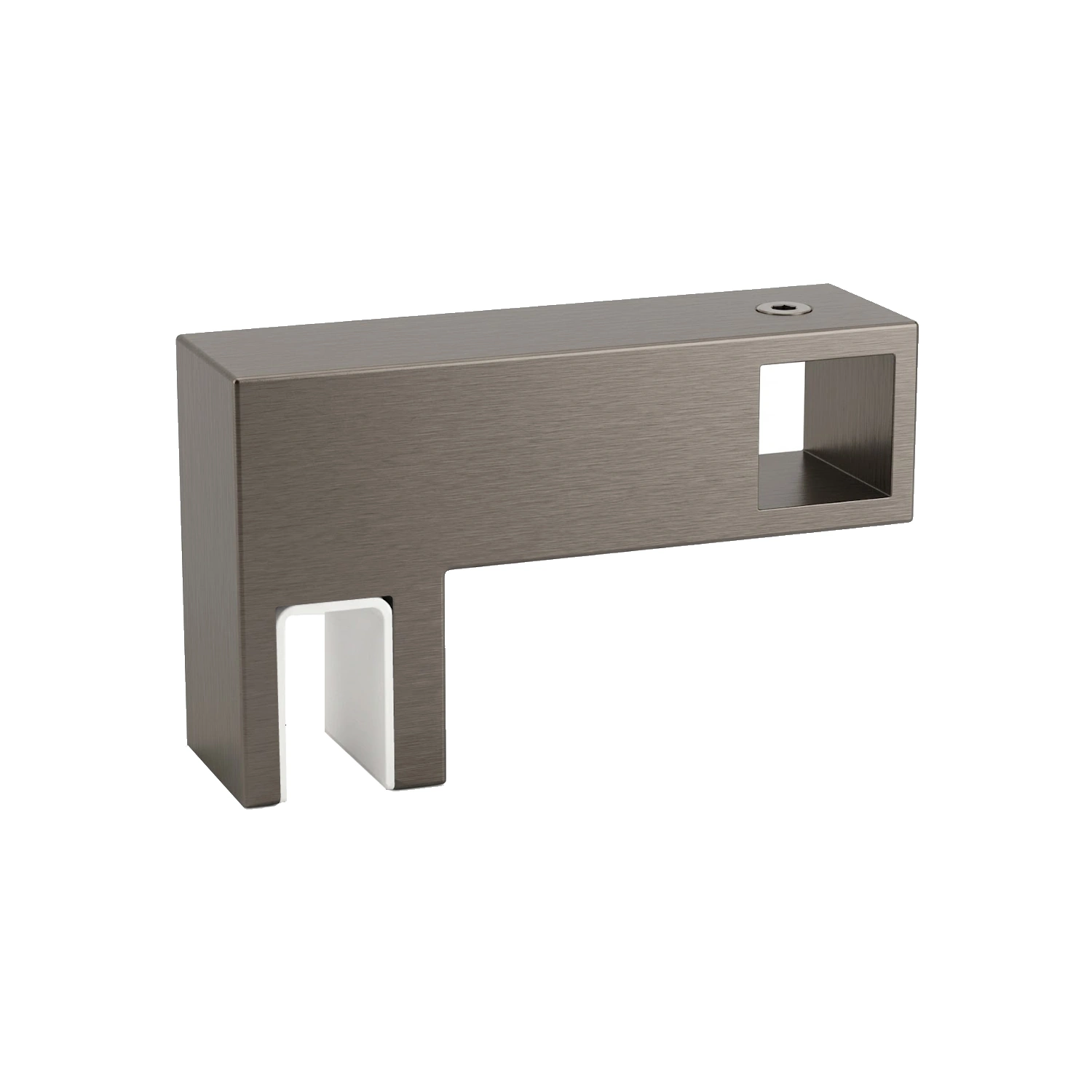DutchLine - Zijkoppeling Voor Glasplaten T.B.V. Kokerprofielen - Gunmetal - 22x45x75