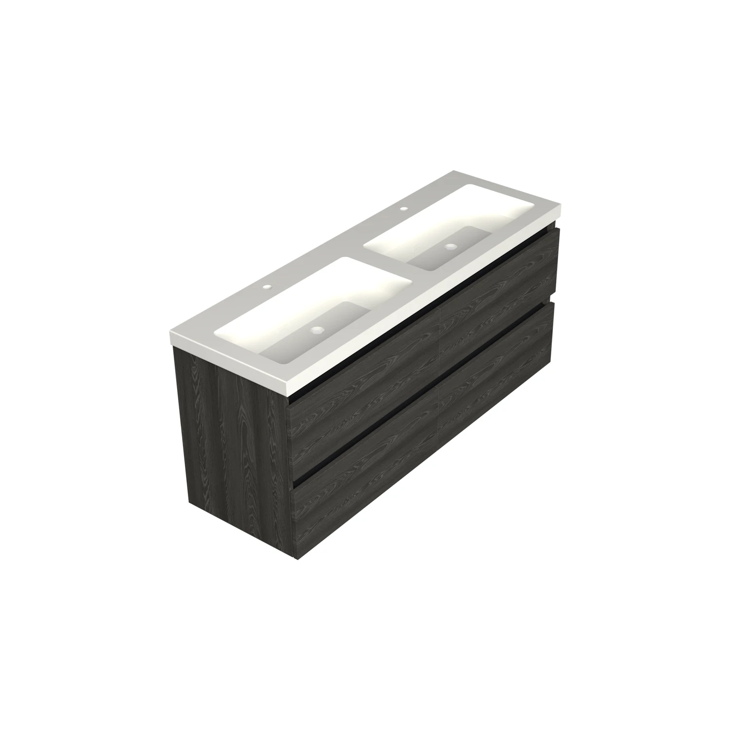 Dutchline Badmeubel Onderkast – Lumiere – 140x46cm – 4 Lades – 2 Uitsparingen - Lumiere