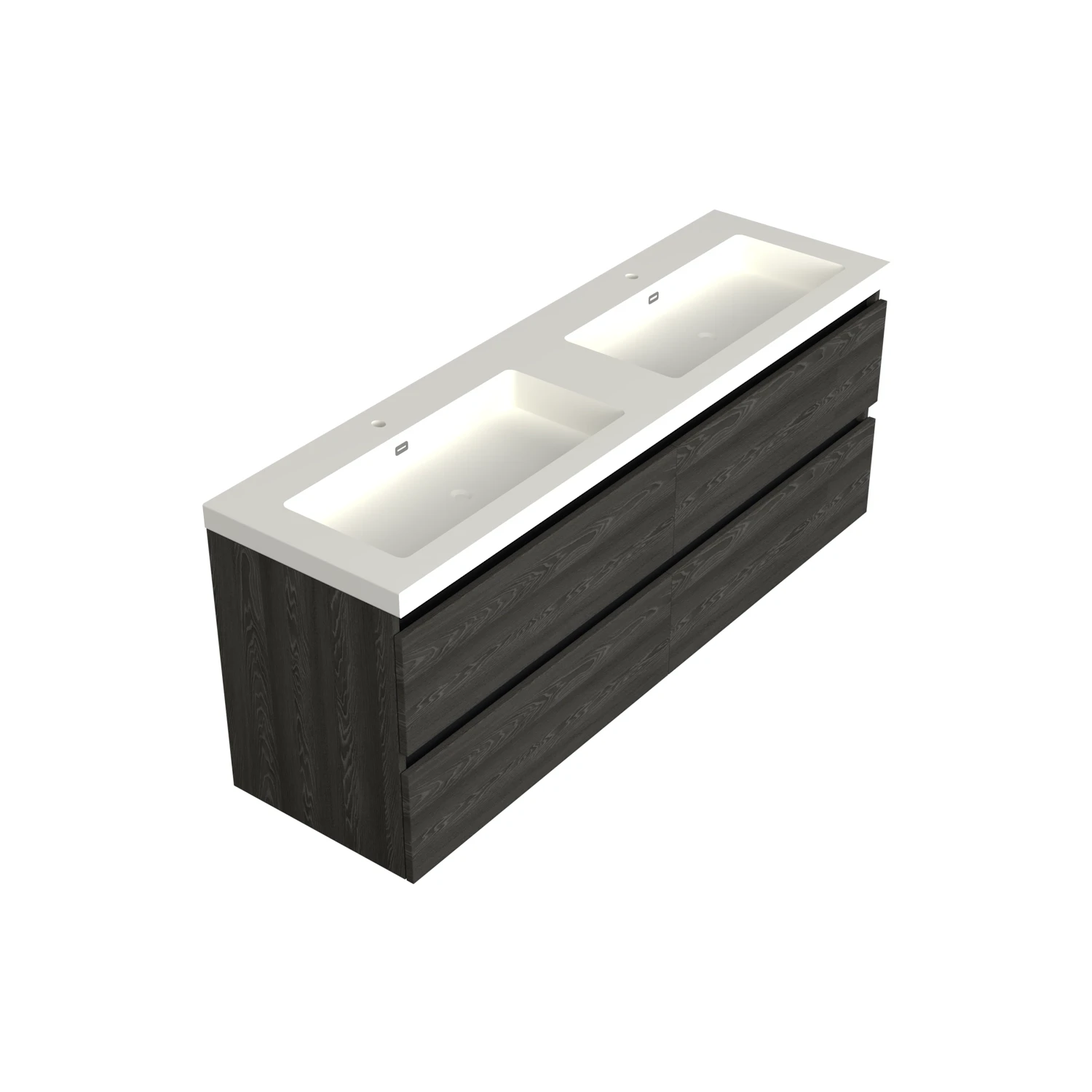 Dutchline Badmeubel Onderkast - Lumiere - 200x46cm - 4 Lades - 2 Uitsparingen - Lumiere