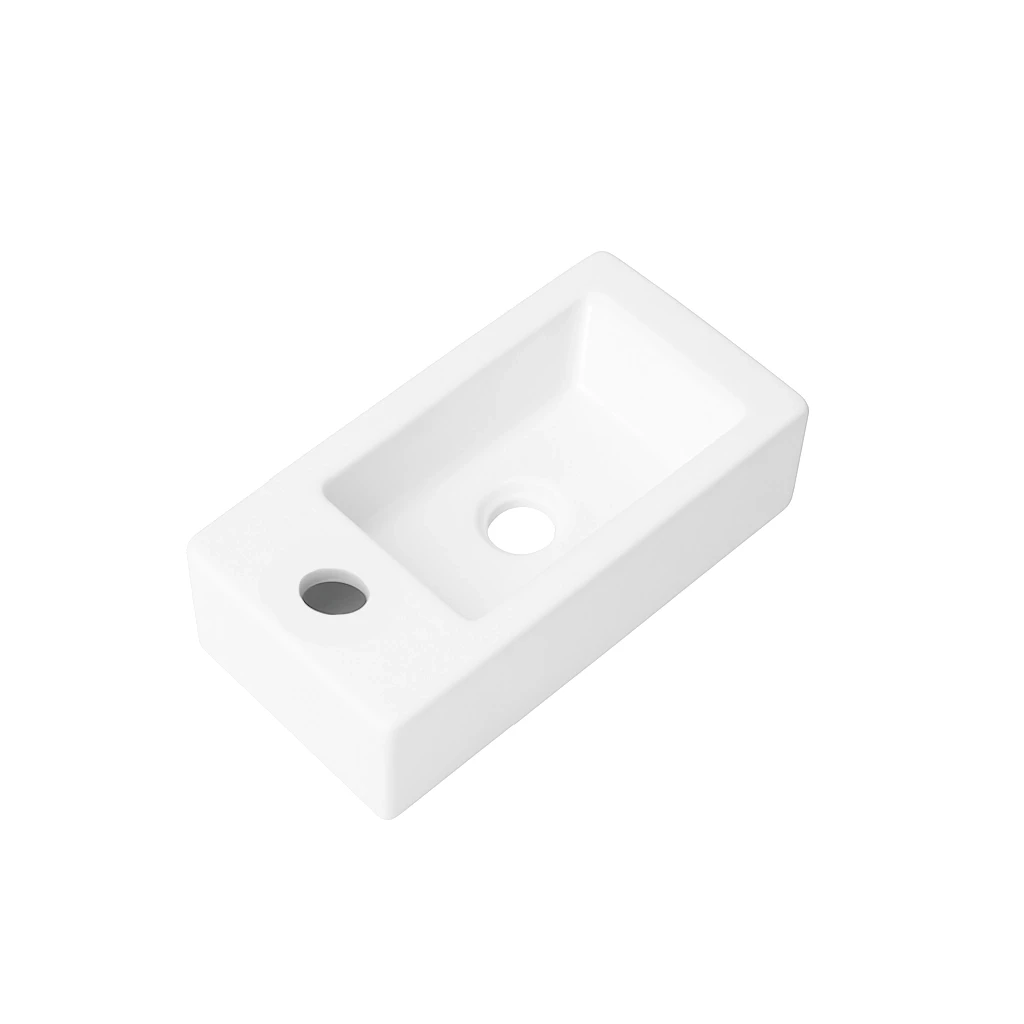 DutchLine - Crea Mini Fontein - Glans Wit - Kraangat Links - 360x180x90 - Glans Wit