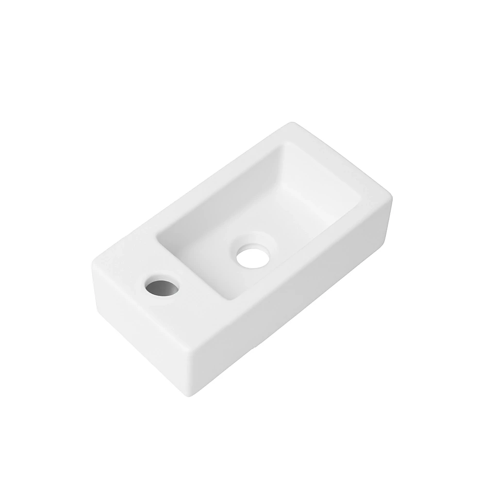 DutchLine - Crea Mini Fontein - Mat Wit - Kraangat Links - 360x180x90 - Glans Wit