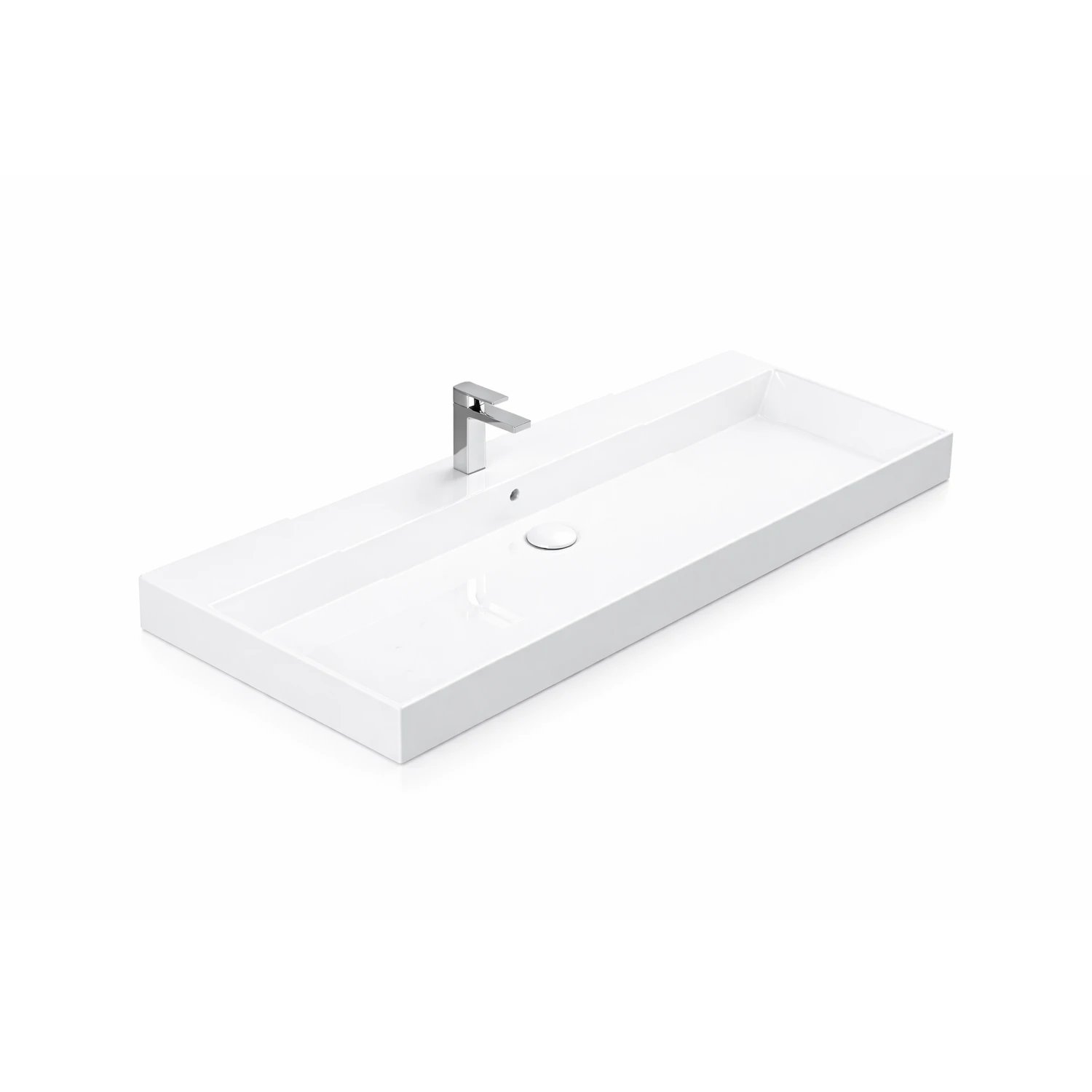 DutchLine - Ensan Keramische Wastafel Vierkant - Wit - 980x455mm