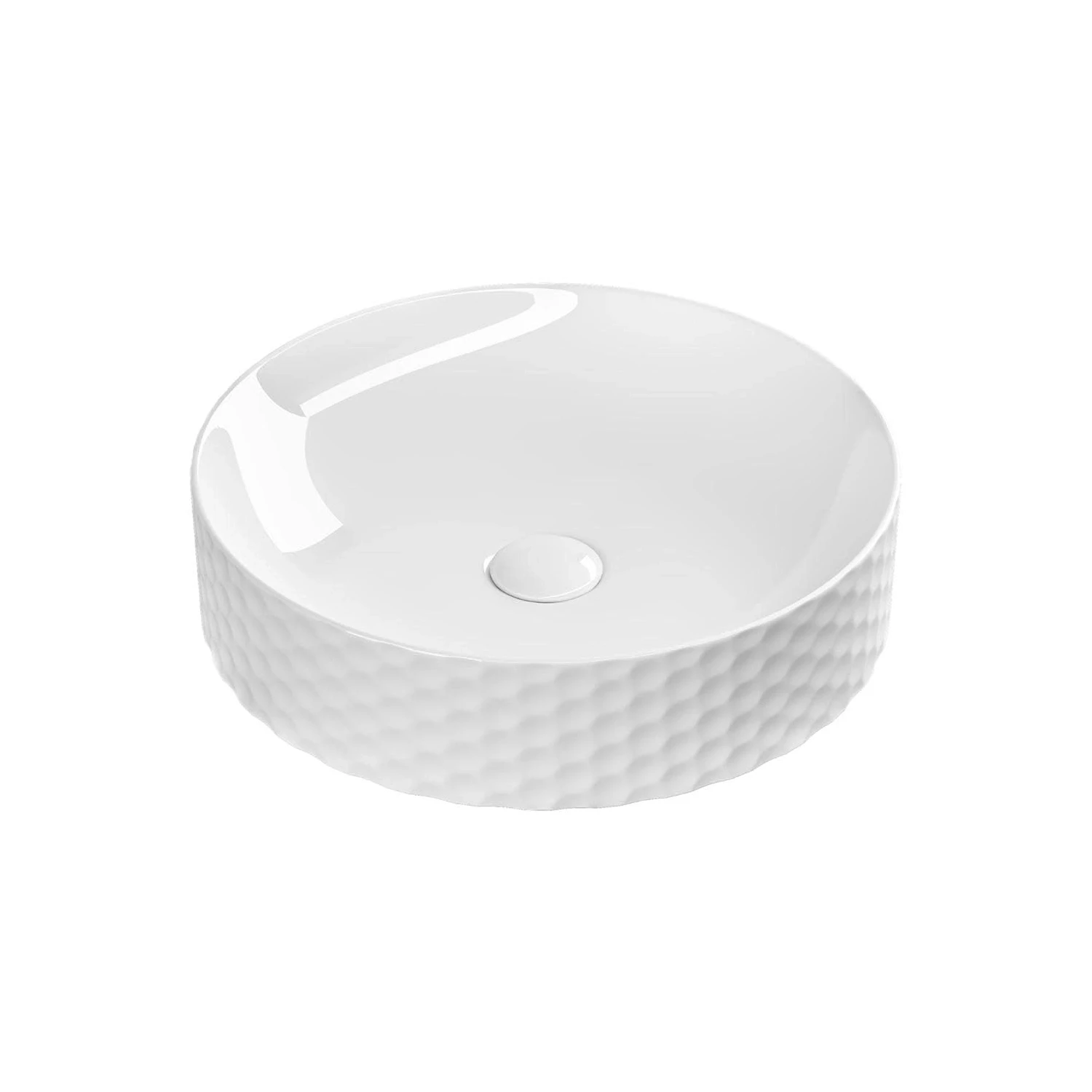 DutchLine - Keramische Waskom Rond  - Glans Wit - 440x105mm