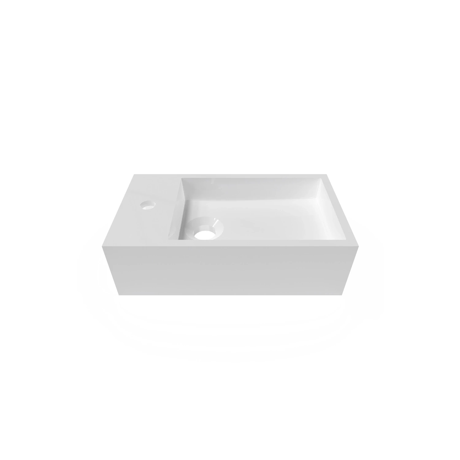 DutchLine - Solid.Surface Fontein - Glans Wit Links - 360x180x120mm