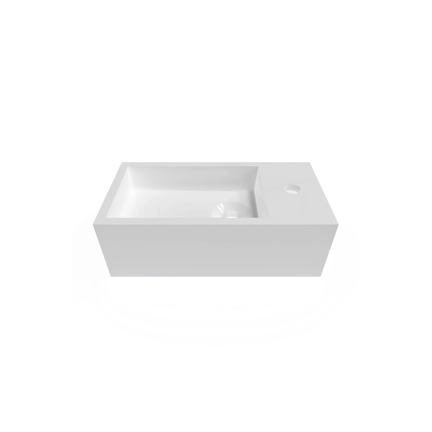 DutchLine - Solid.Surface Fontein - Glans Wit Rechts - 400x220x120mm