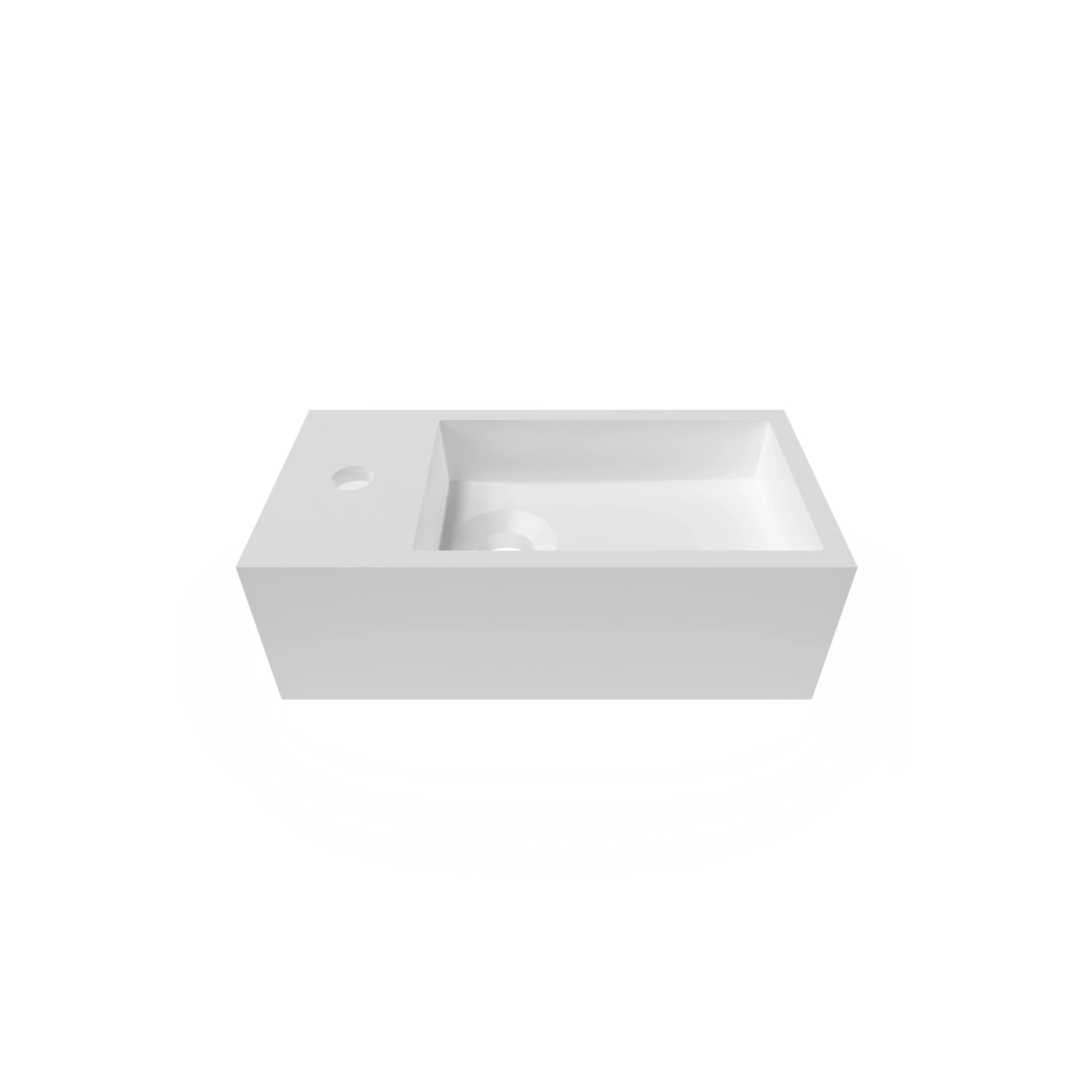 DutchLine - Solid.Surface Fontein - Mat Wit Links - 400x220x120mm