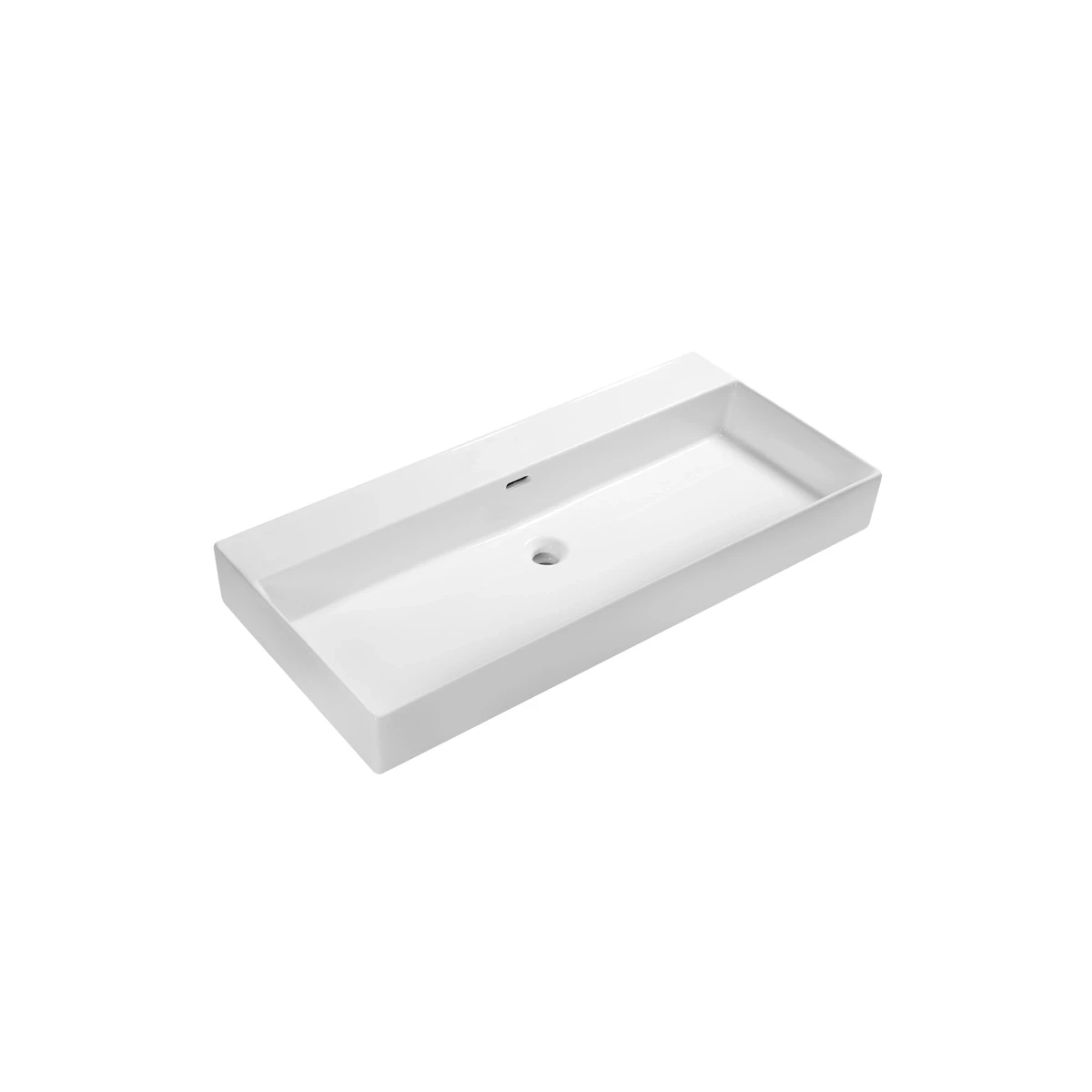 DutchLine - Tight Wastafel 100 - Glans Wit - Zonder Kraangat - Glans Wit