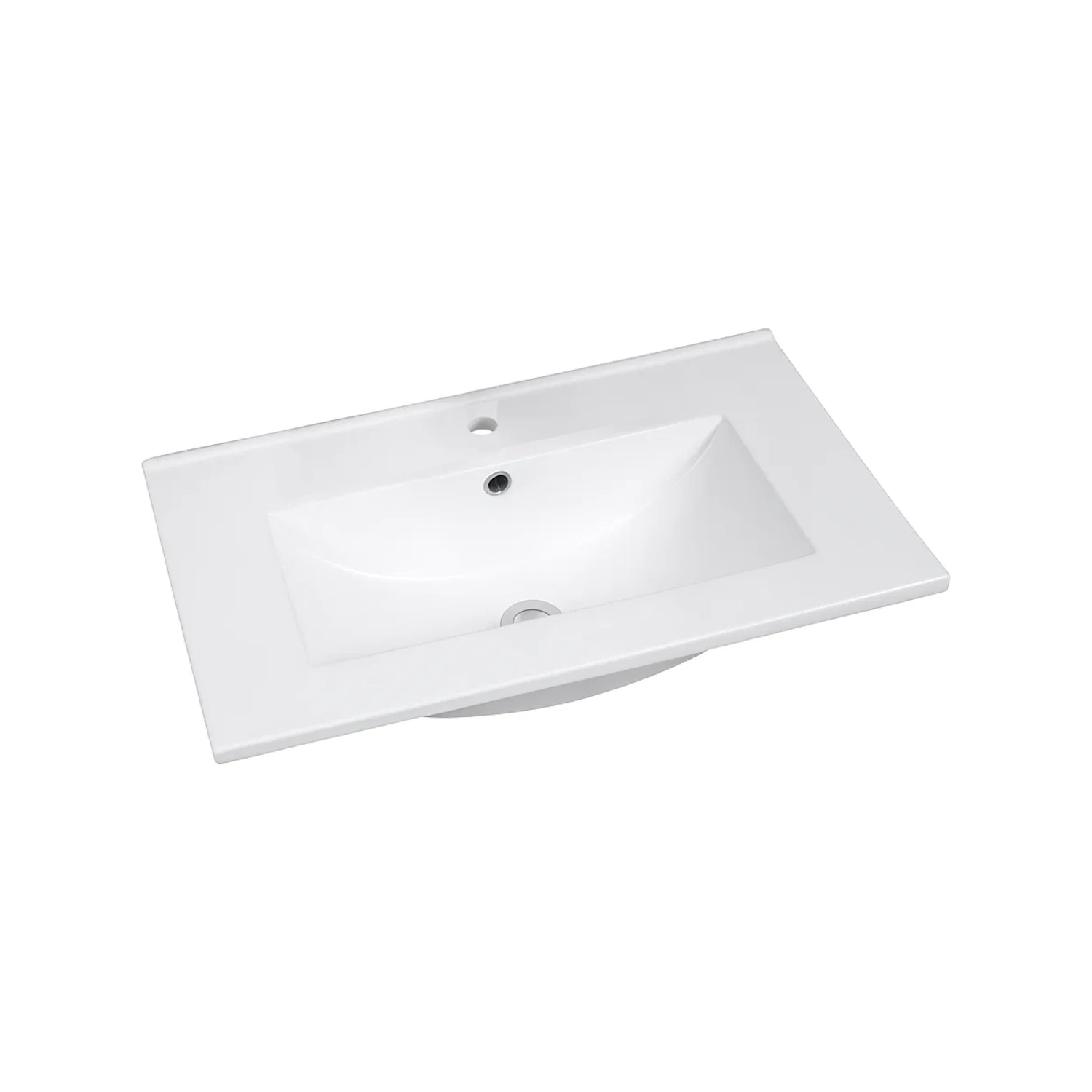DutchLine - Ondiep Keramiek 60 - Met kraangat - Glans wit -  610x360x150