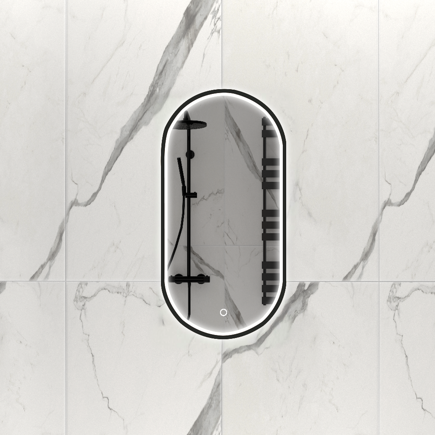 DutchLine - Ovaal Ledspiegel 35 - Gunmetal