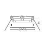 Braytron Vierkante Inbouwspot GU10 - Zwart, Max. 35W - Afbeelding 4