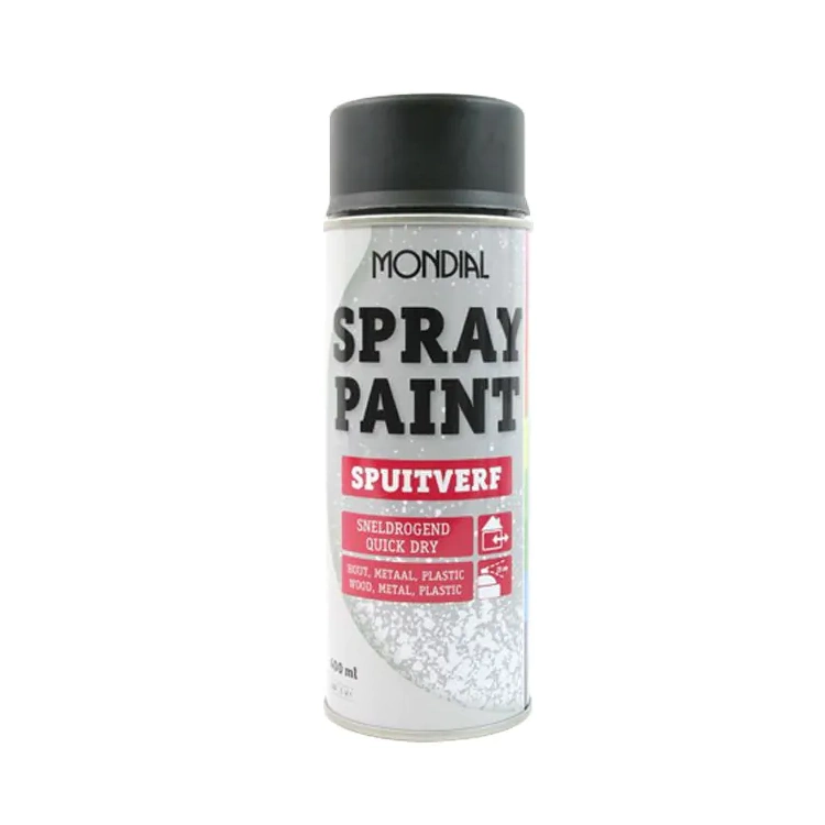 MONDIAL Spray Paint RAL9005 Zijdeglans - Zwart - 400 ml