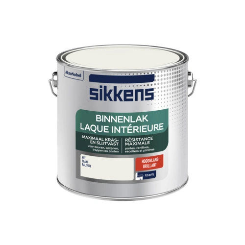 Sikkens Binnenlak Hoogglans RAL9010 - Gebroken Wit - 2,5 L