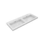 DutchLine - Atlanta 120 Dubbele Wasbak - Glans Wit - 0 Kraangaten