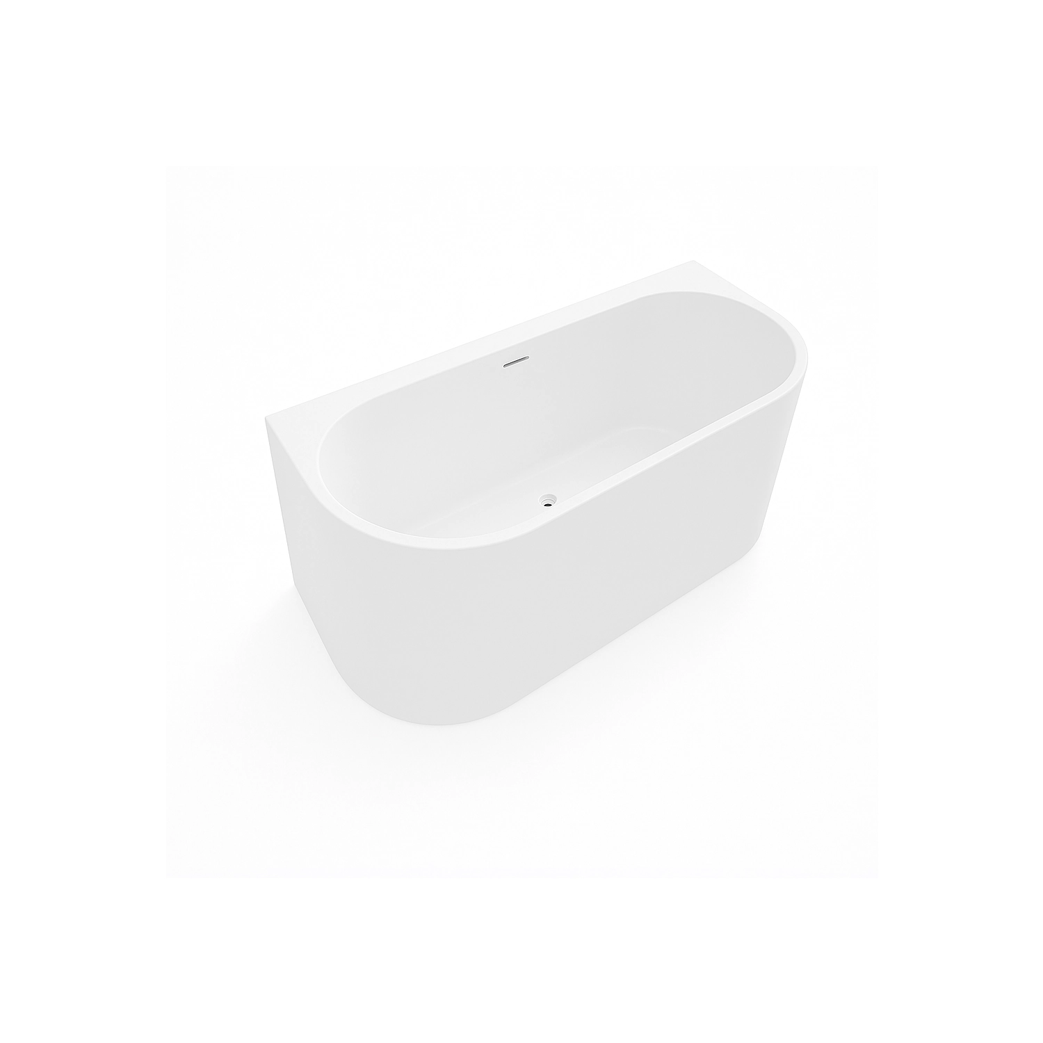 DutchLine - Half Vrijstaand Ligbad - Mat Wit - 1800x800x580