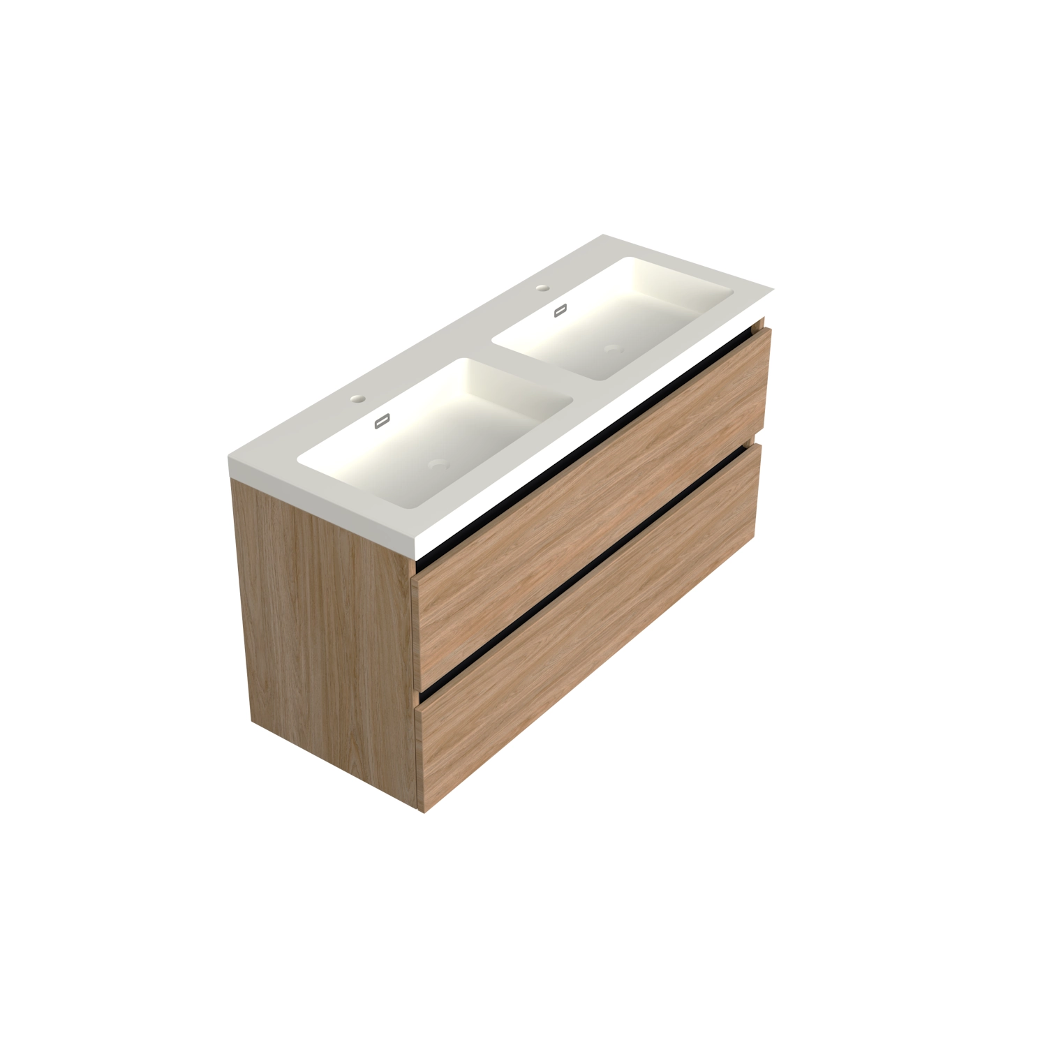 Dutchline Badmeubel Onderkast - Uludag - 120x42cm - 2 Lades - 2 Uitsparingen - 1