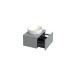 Dutchline Badmeubel Onderkast – Mat Grijs – 60x46cm – 1 Lade – 1 Uitsparing