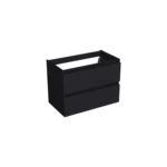Dutchline Badmeubel Onderkast – Mat Zwart – 80x42cm – 2 Lades – 1 Uitsparing