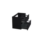Dutchline Badmeubel Onderkast – Mat Zwart – 80x42cm – 2 Lades – 1 Uitsparing
