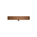 DutchLine - Douchegoot met flens en tegelrooster - Geborsteld Koper - 800x70mm